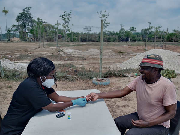 Doctor testing a patient